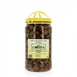 Aceitunas Hojiblancas verdes partidas aliñadas 1.5 Kg